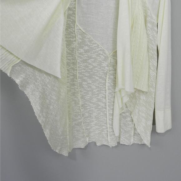 Anthropologie Tiny Boho Lace Open Draped Long Cardigan Size XS Ivory Cream Knit - Picture 6 of 12